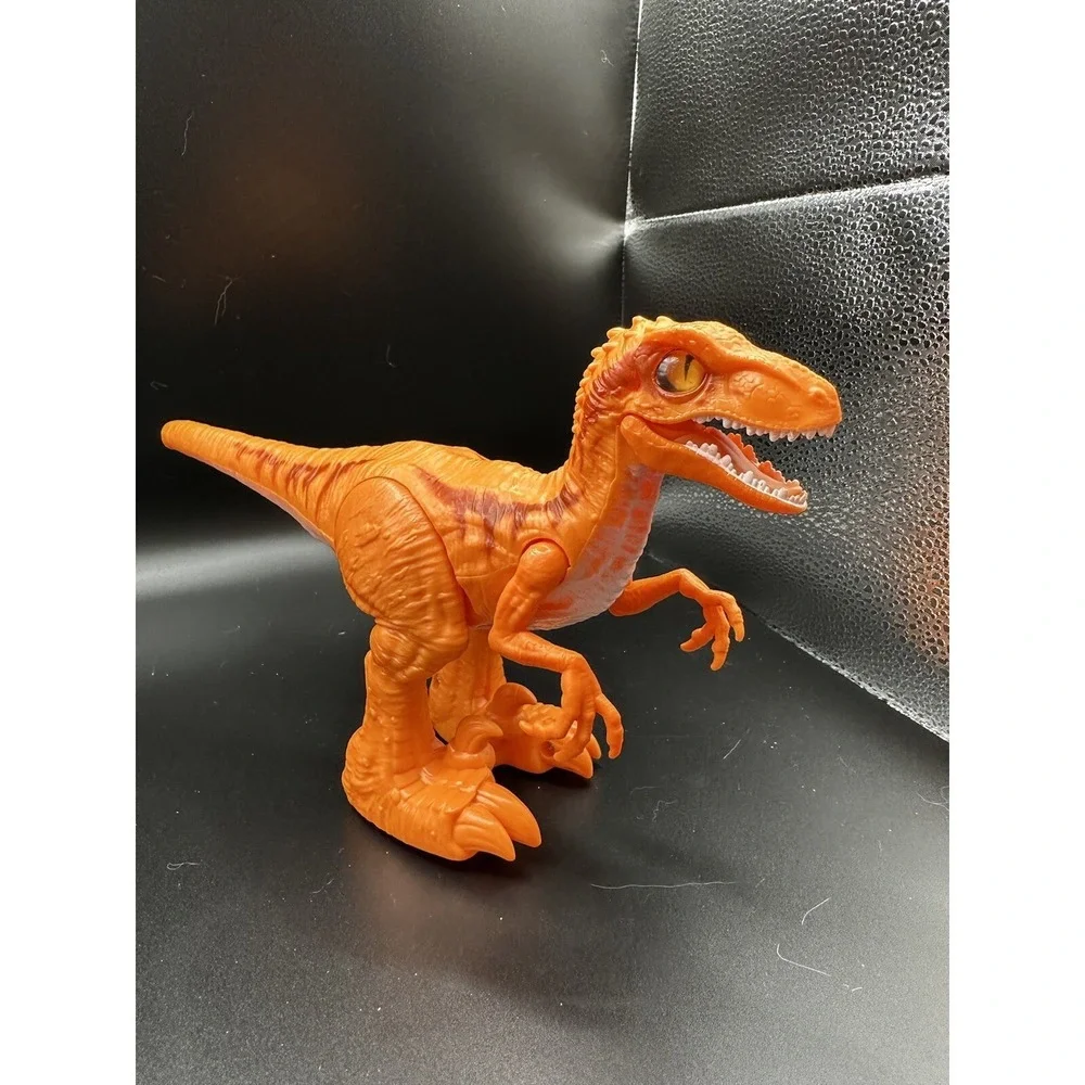 Zuru‎ Robo Alive Dino Wars Attacking Velociraptor Orange Walks Lights Up Chomps